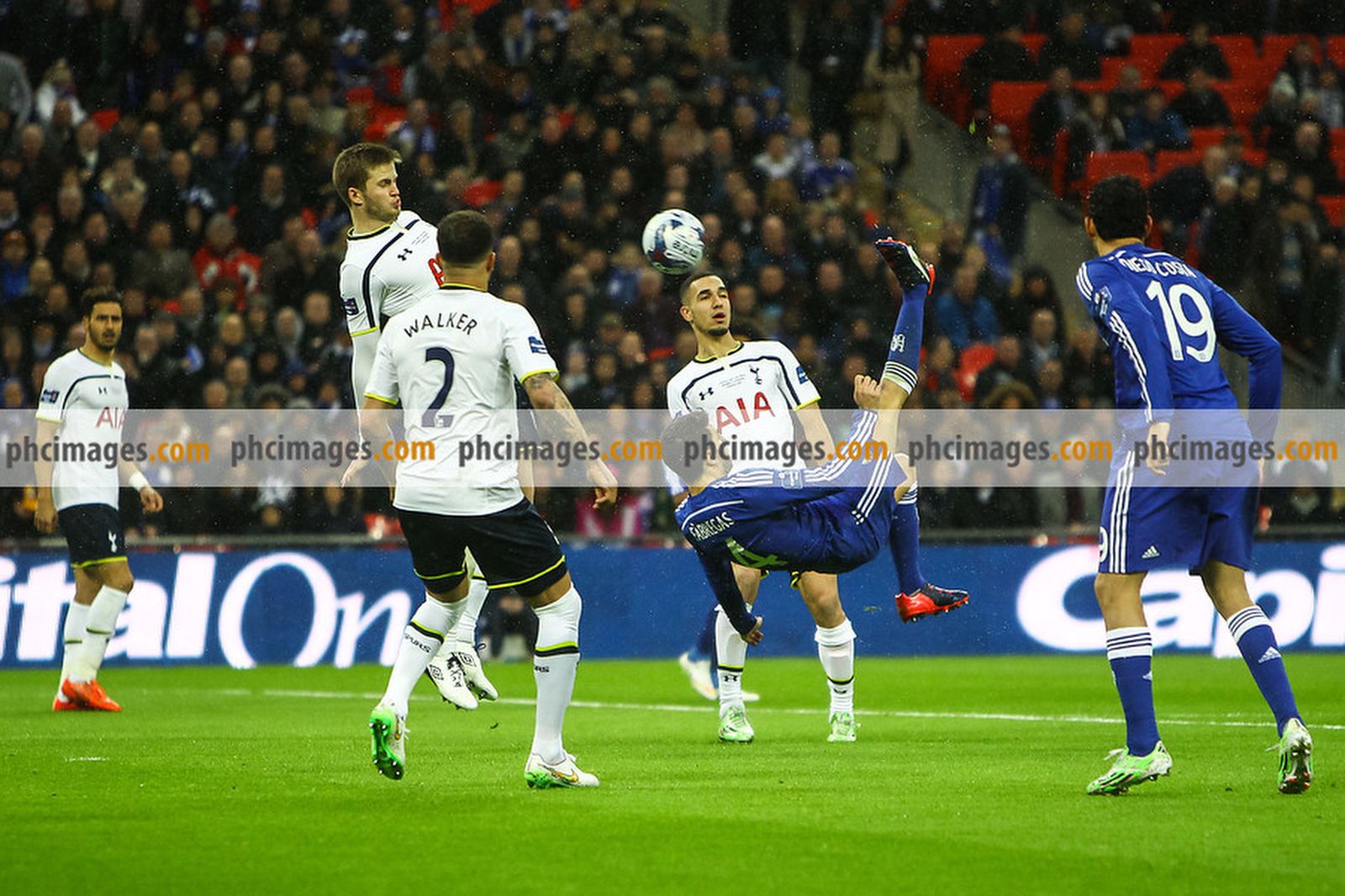 Fabregas attempts an overhead kick