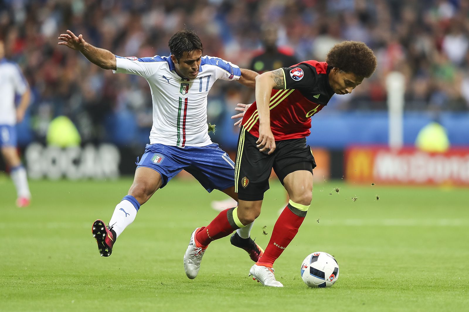 Axel Witsel of Belgium and Eder of Italy