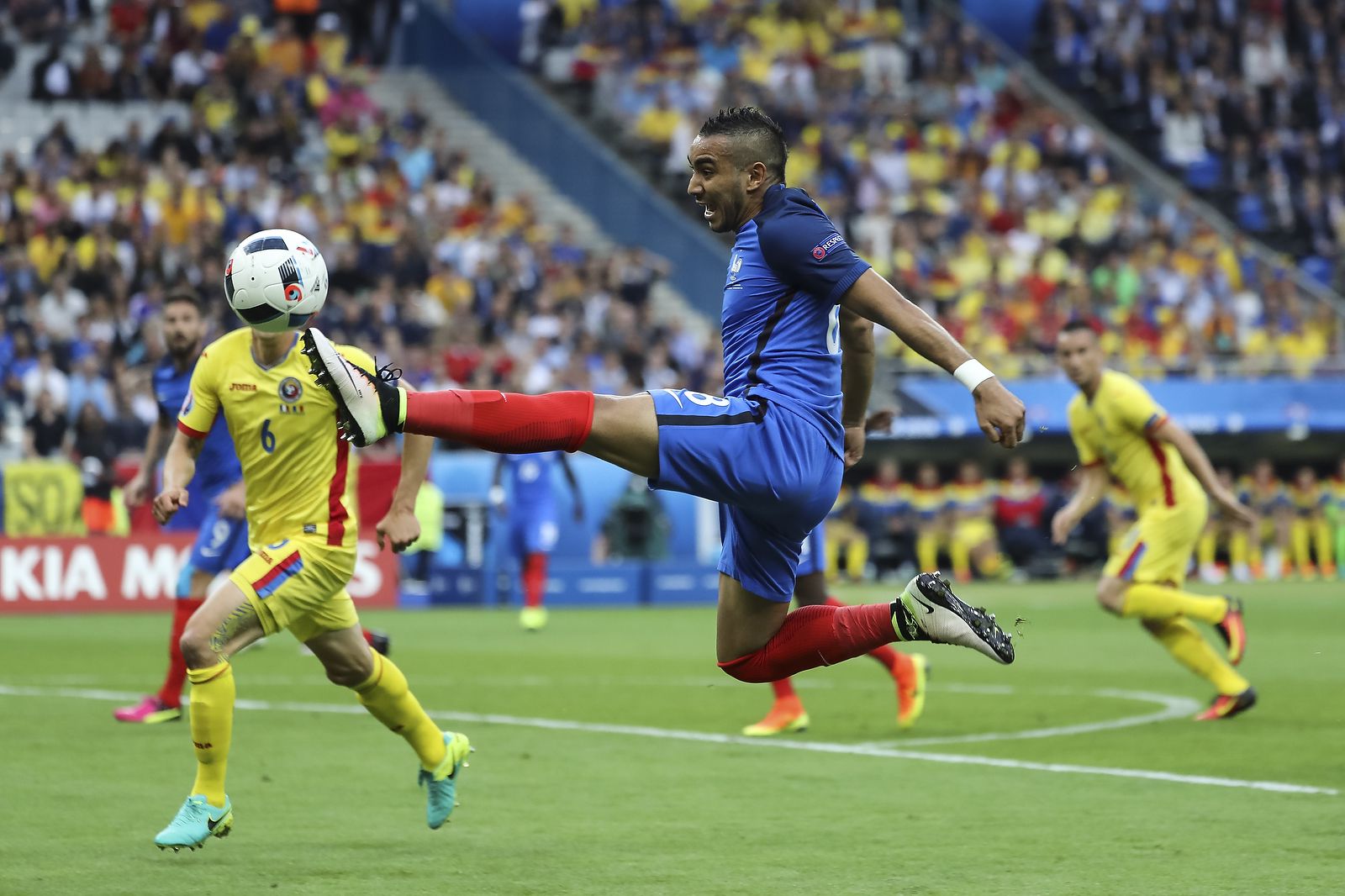 Dimitri Payet controls the ball