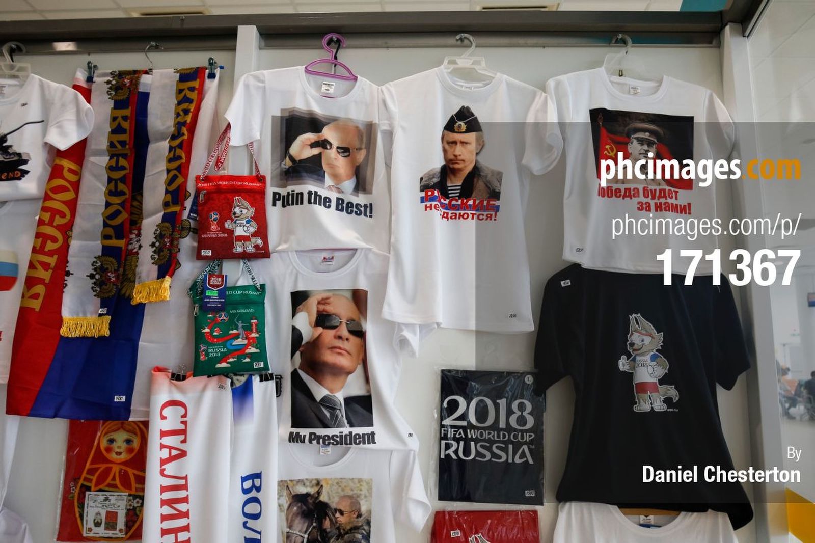 Putin and World Cup merchandise on sale at Volgograd airport
