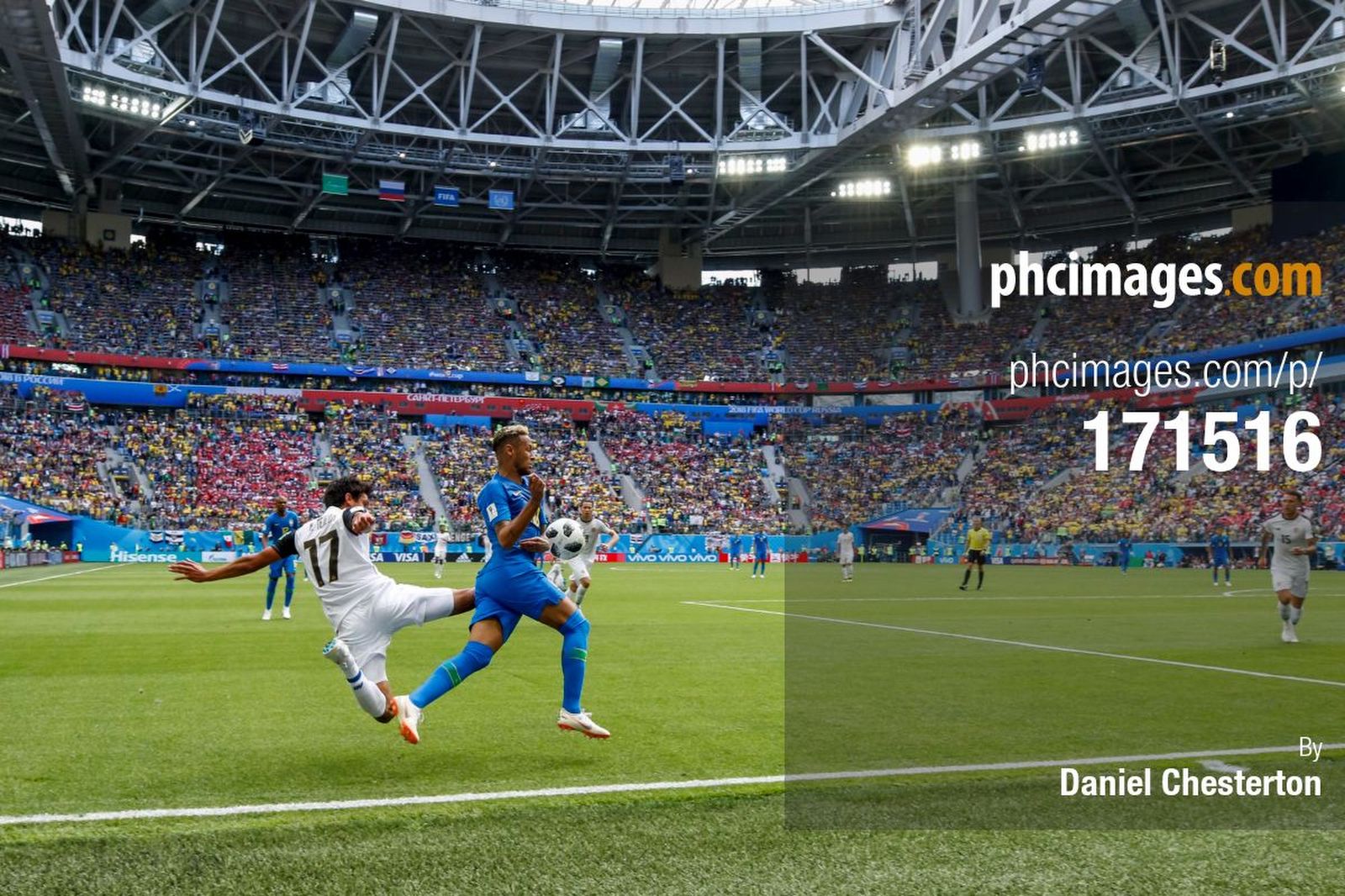 Neymar flicks the ball over Yeltsin Tejeda. I was on the 16-35mm by pure chance but managed to capture this nice and wide