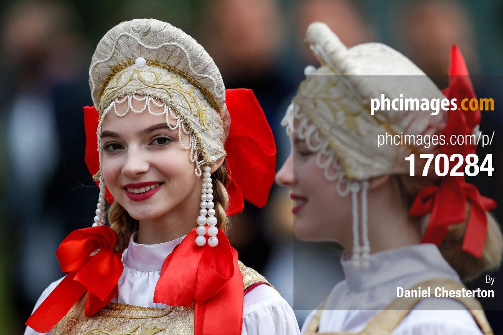Local women in traditional Russian dress