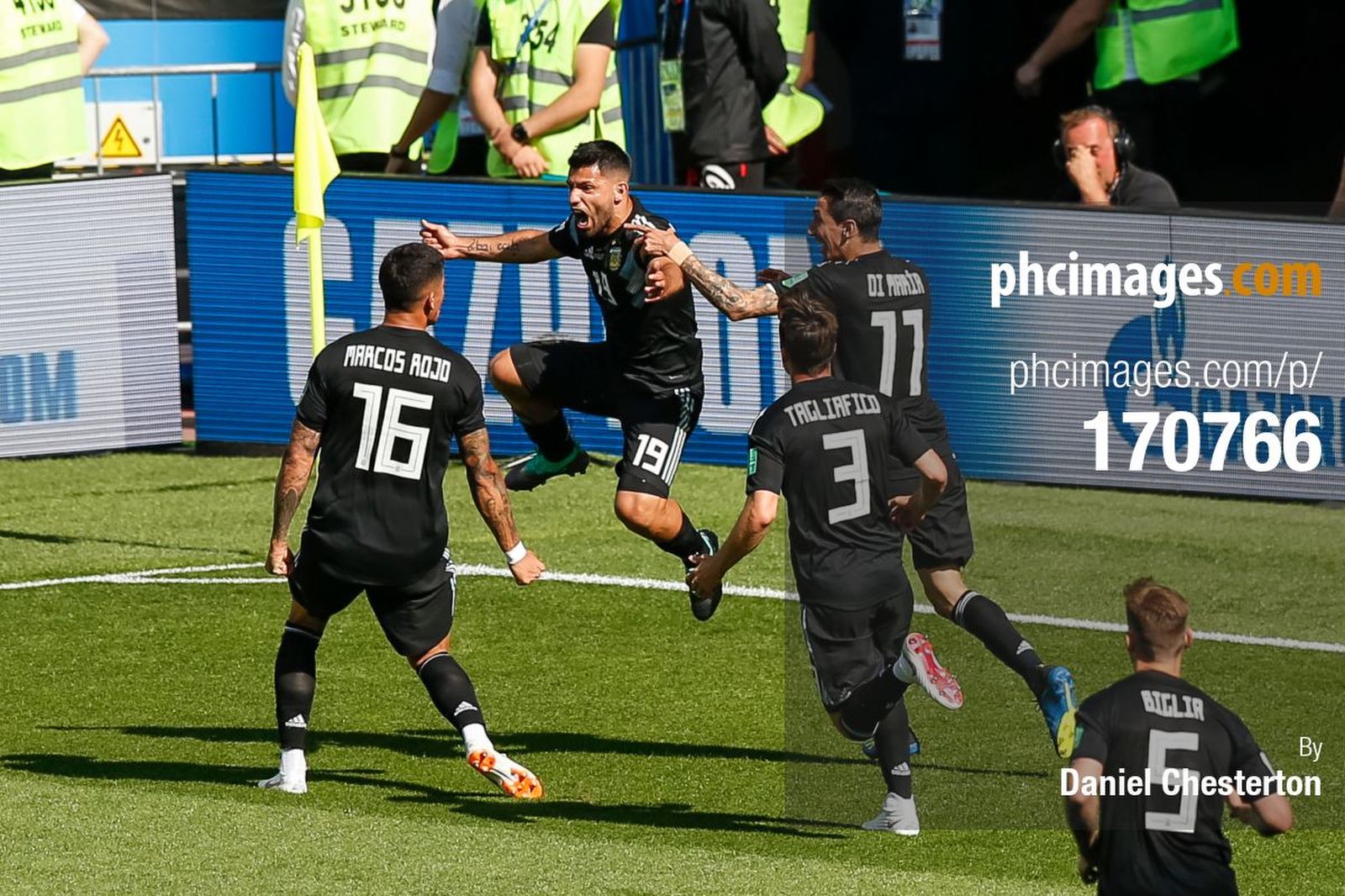 Aguero celebrates his goal