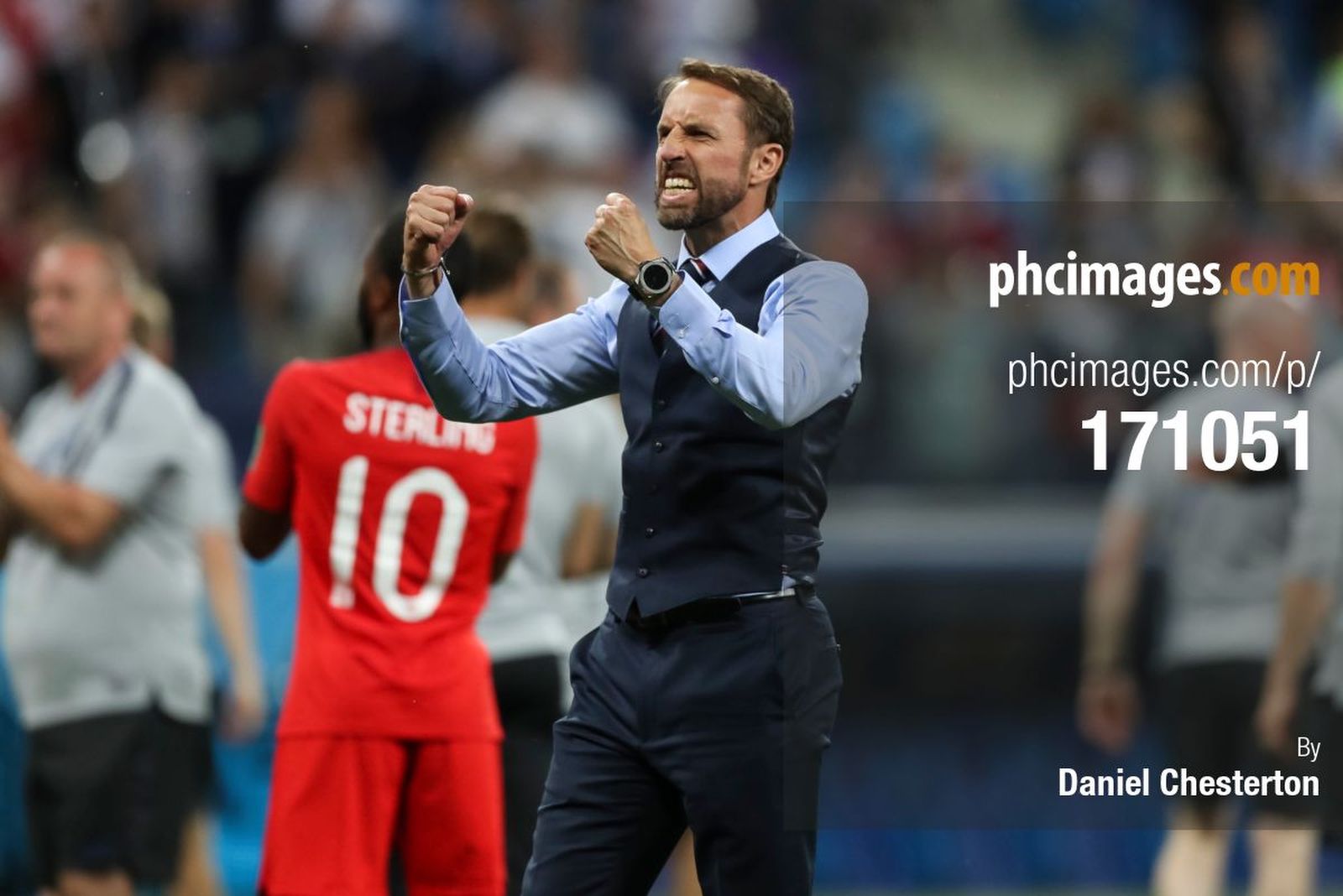 Gareth Southgate celebrates at full time