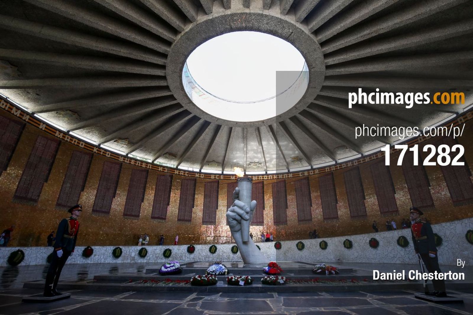 Soldiers stand guard at the Eternal Flame