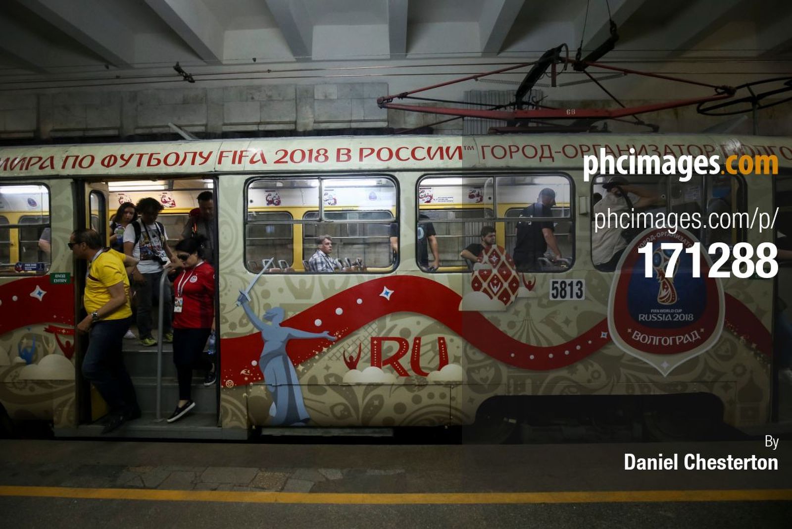 A World Cup branded tram