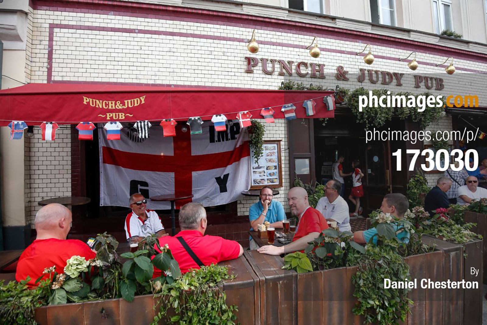 England fans drink at the Punch & Judy pub