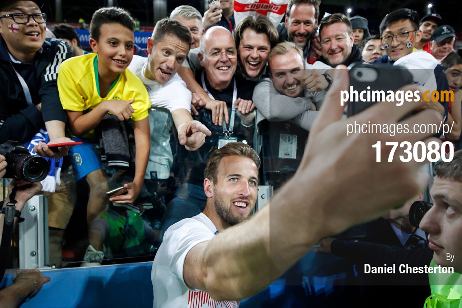 Harry Kane celebrates with his family