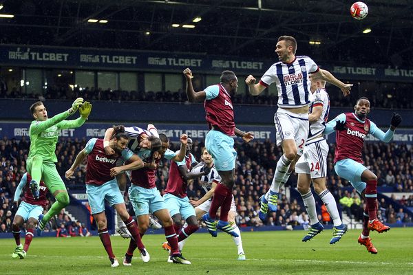 West Ham defend a corner against West Brom