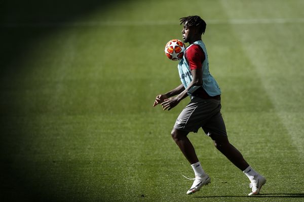 Liverpool's Divock Origi trains before the Champions League final
