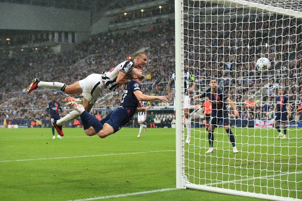 Newcastle's Dan Burn scores against PSG